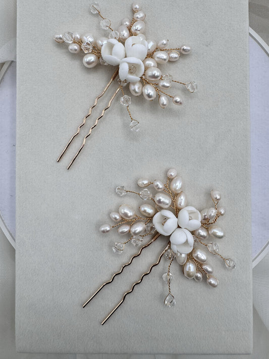 Set de Novia doble Pin - Flor de Luna