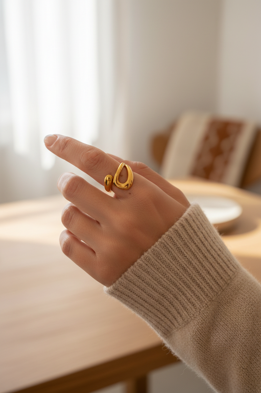 Anillo Ajustable Bañado en Oro / Plata