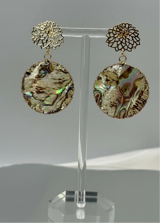 Aros Nácar Negro y Oro 18K - Ébano