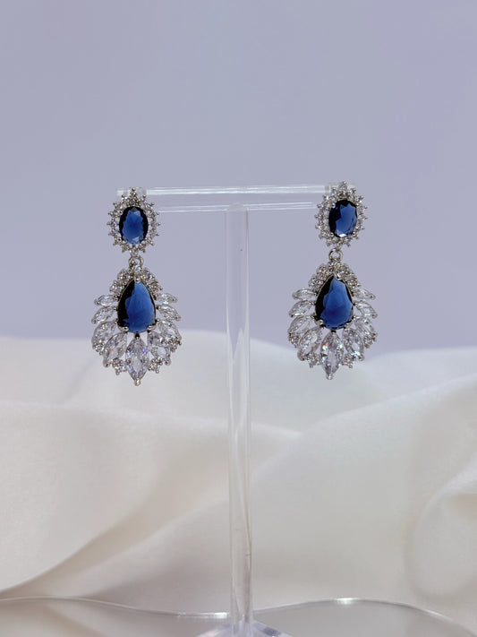 Aros Royal Zafiro con Circonitas en Plata 925