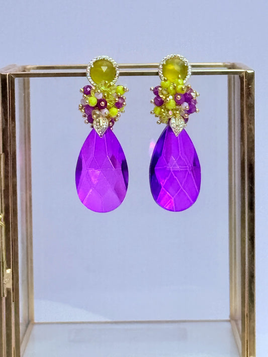 Aros Racimo Bora Bora - Purple & Yellow