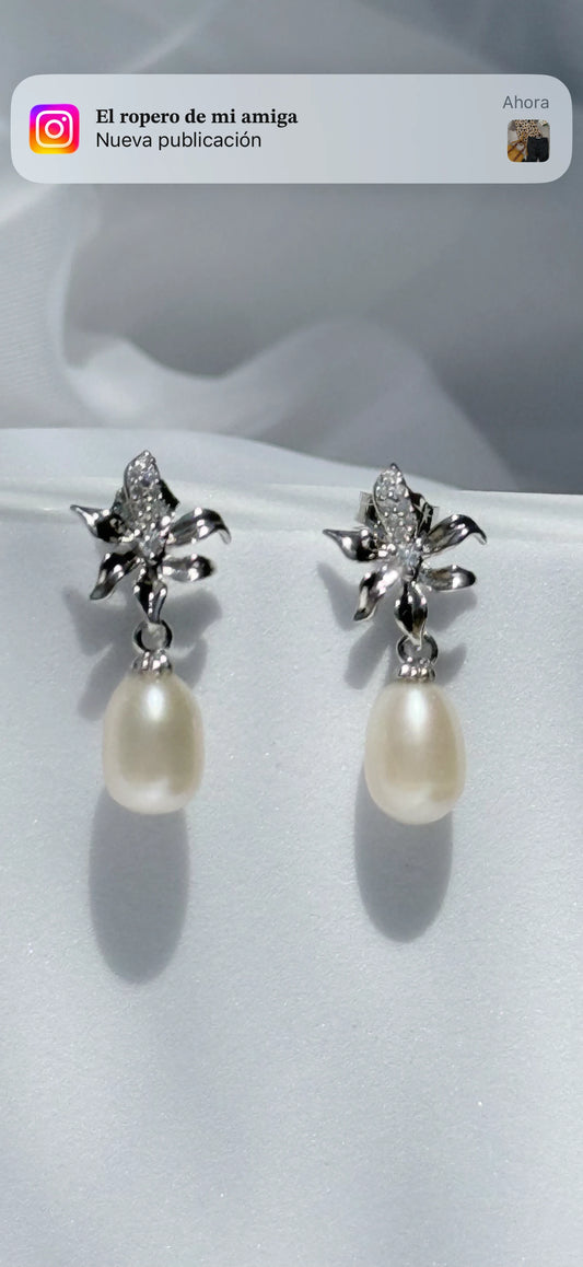 Aros de Perla Natural - Bloom Pearl