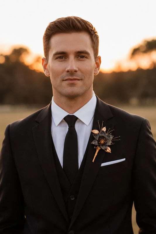 Pack Pareja Perfecta | Tocado Novia + Boutonnière Novio Coordinados | Accesorios a Juego