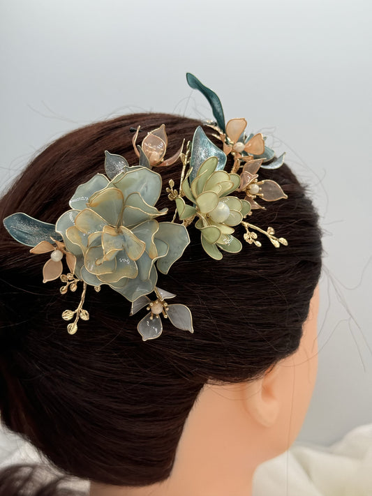 Tocado de Novia - Aqua Bloom