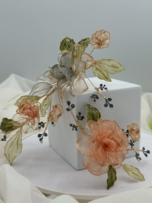 Tocado de Novia - Rosas de Cristal