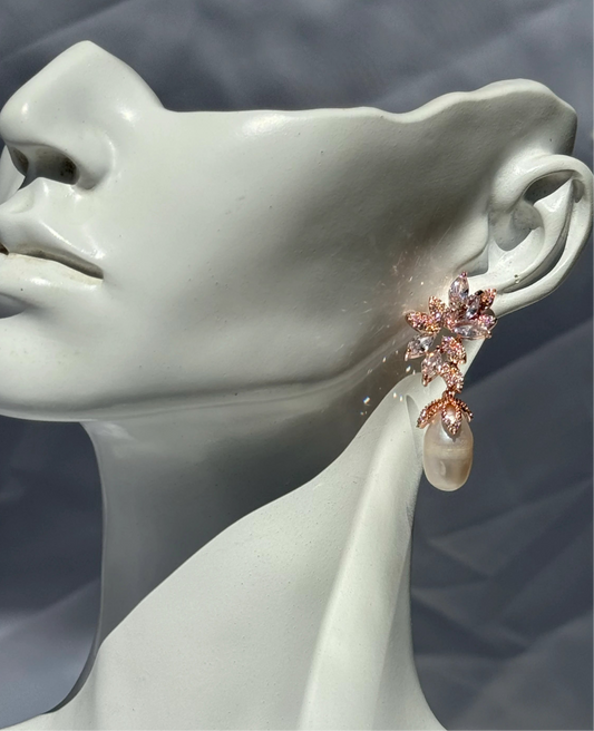 Aros Circones Oro Rosa - Lumière Pearl
