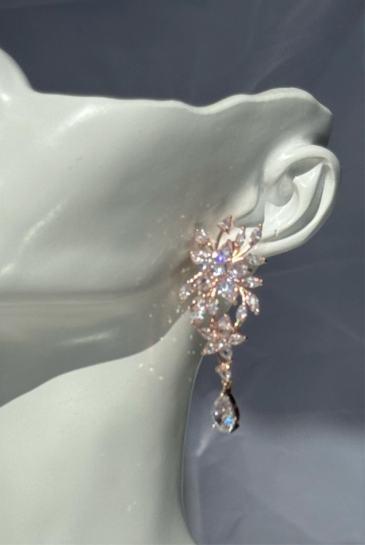 Aros Cristal Rose Gold