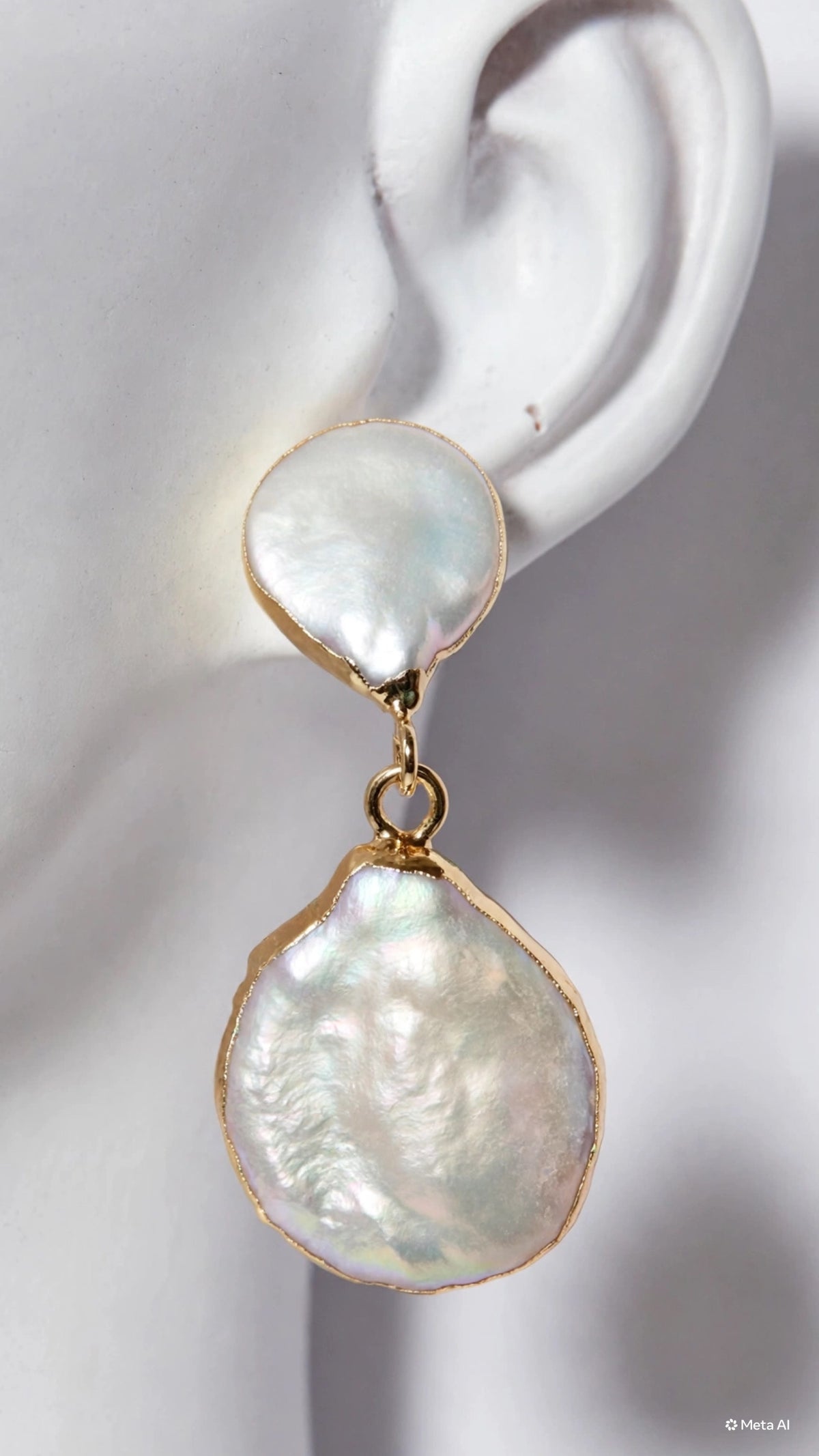 Aros de novia Bride to Be con doble perla barroca natural