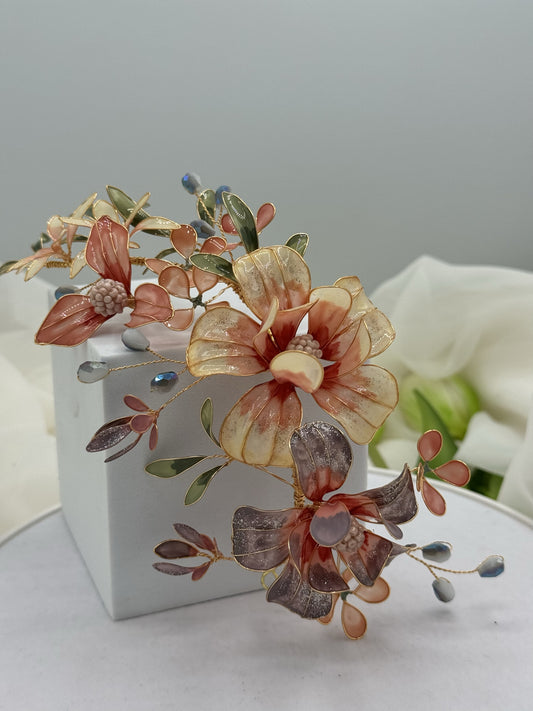 Tocado de Novia - Coral Bloom