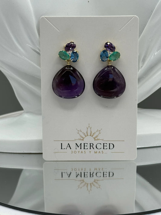 Aros de Piedra Natural - Gota Aurea