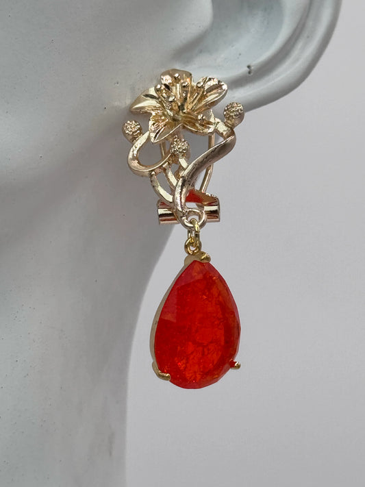 Aros enchapados en Oro 18k - modelo Fire