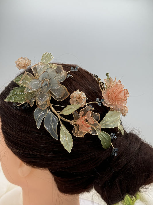Tocado de Novia - Rosas de Cristal