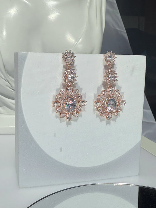 Aros Circón Oro Rosa - Imperial Rose