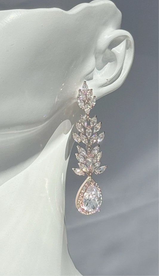 Aros Circones Rose Gold- Rose Tear