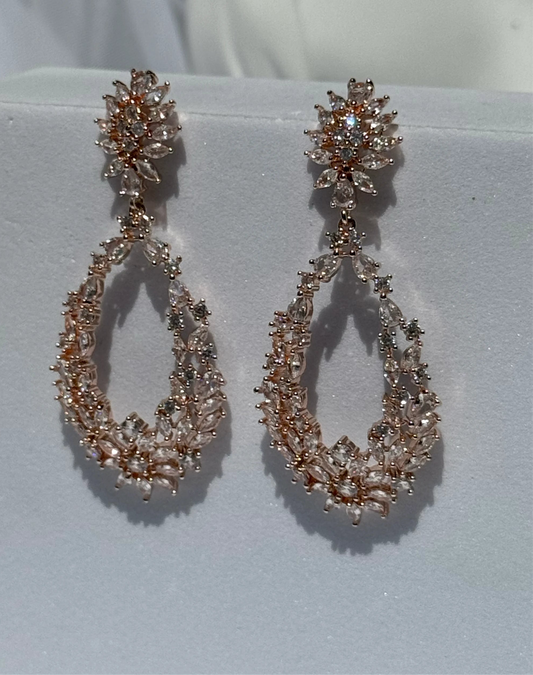 Aros Circones Rose Gold- Lagrima Royale