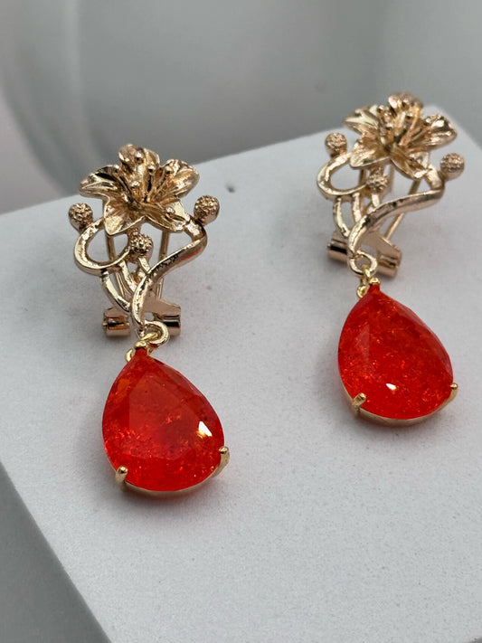 Aros enchapados en Oro 18k - modelo Fire