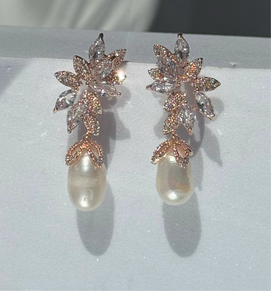 Aros Circones Oro Rosa - Lumière Pearl