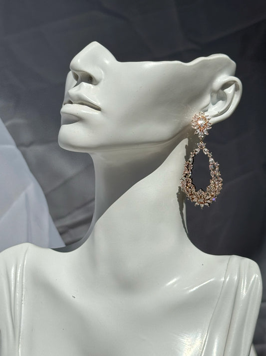 Aros Circones Rose Gold- Lagrima Royale