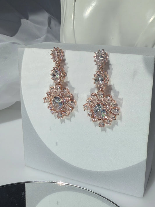 Aros Circón Oro Rosa - Imperial Rose
