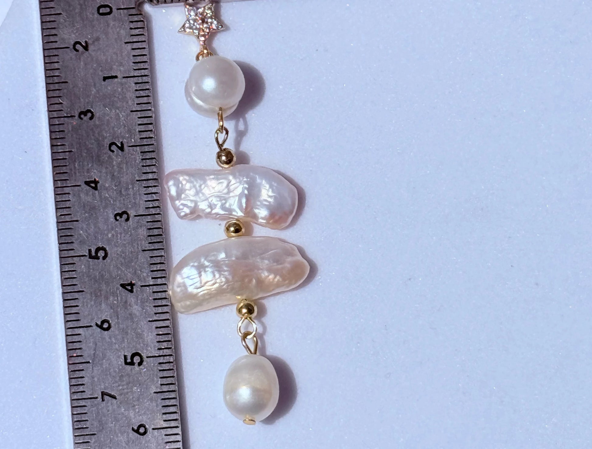aros perla barroca natural tamaño aproximado 6 cm joyeria elegante mujer