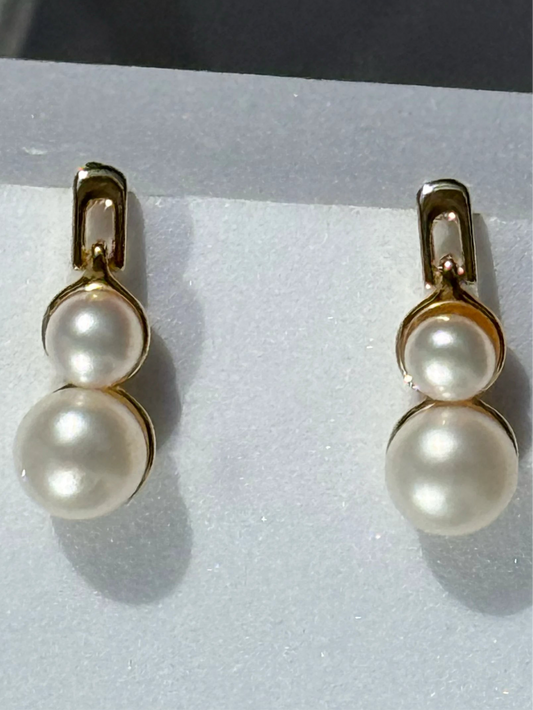 Aros de Perla Natural - Duo Pearl