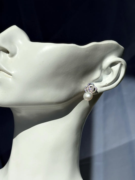Aros de Perla Natural Petite Crown