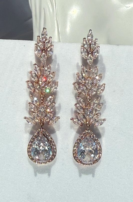 Aros Circones Rose Gold- Rose Tear