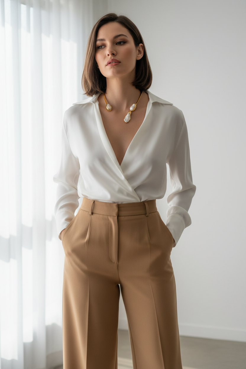 Look Collar dorado con tres perlas barrocas XL bañado en oro 18K estilo elegante