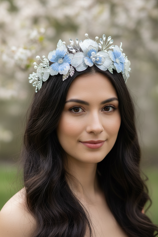 Tocado Flores de Cristal - Ignacia