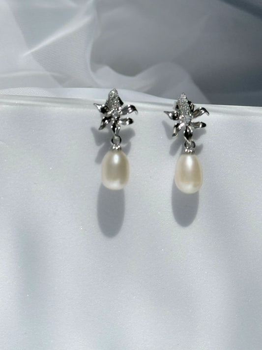 Aros de Perla Natural -  Bloom Pearl