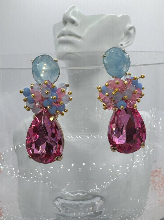 Aros Racimo  Bora Bora - Baby Pink