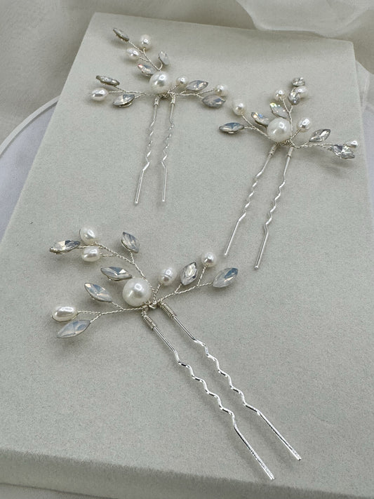 Set de Novia Triple Pin - Aurora Blanca