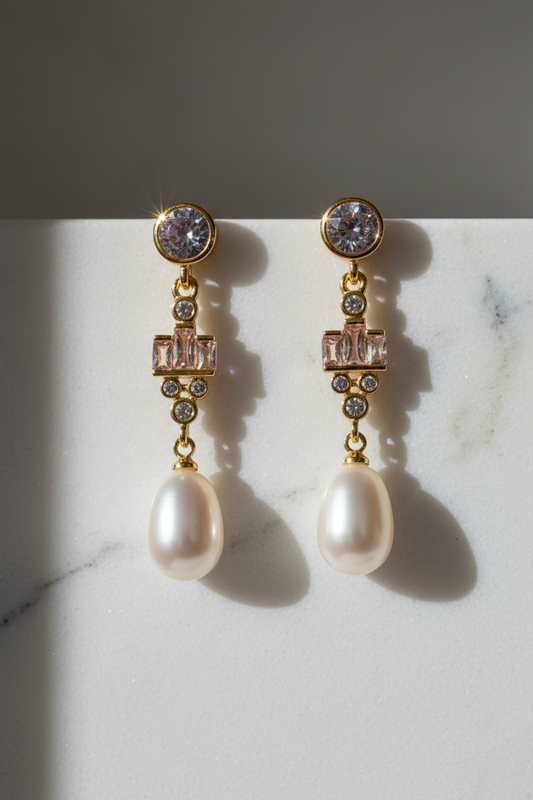 Aros Vintage Circones y Perla