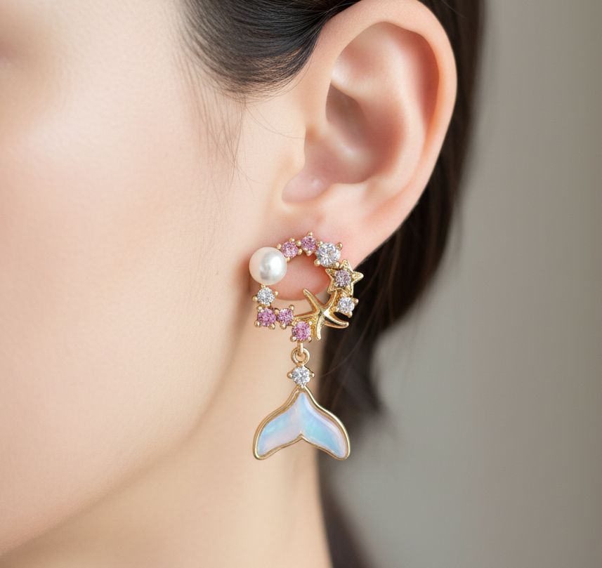 aros flor rosados femeninos estilo coquette con perla ideales regalo romántico día de la madre hipoalergénicos
