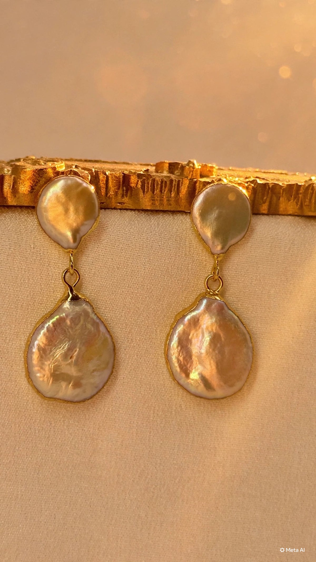 Aros de novia Bride to Be con doble perla barroca natural
