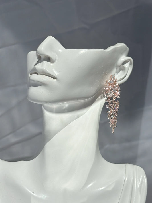 Aros Circones Rose Gold- Crystal Vine