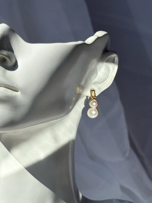 Aros de Perla Natural - Duo Pearl