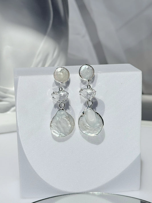 Aros Perla Barroca y Cristal - María