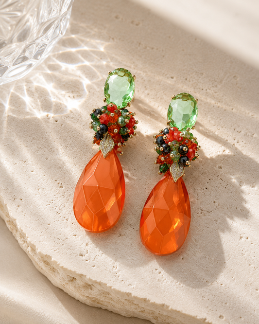 Aros Racimo Bora Bora - Orange & Green