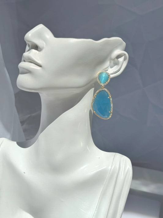 Aros Circones y Piedra - Azure