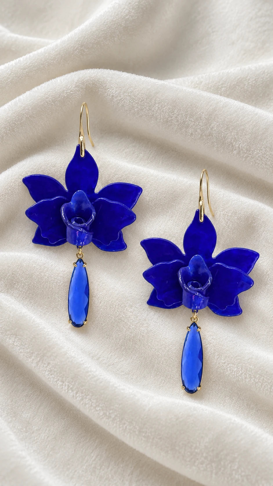 Aros de acrílico con cristal facetado y baño de oro, diseño de flor con gota colgante, libres de níquel