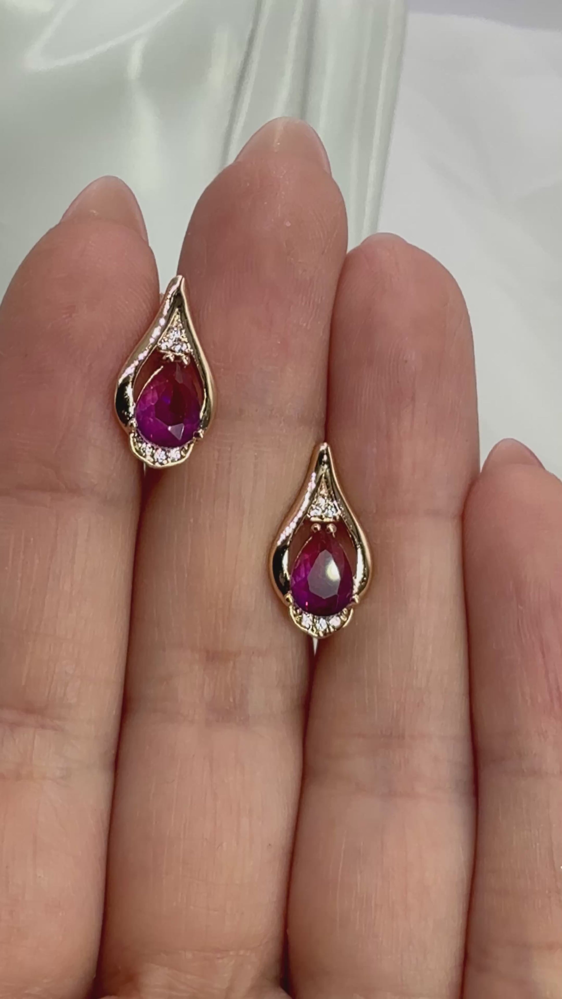 Aros bañados en oro 18K y circon - Petite Goutte