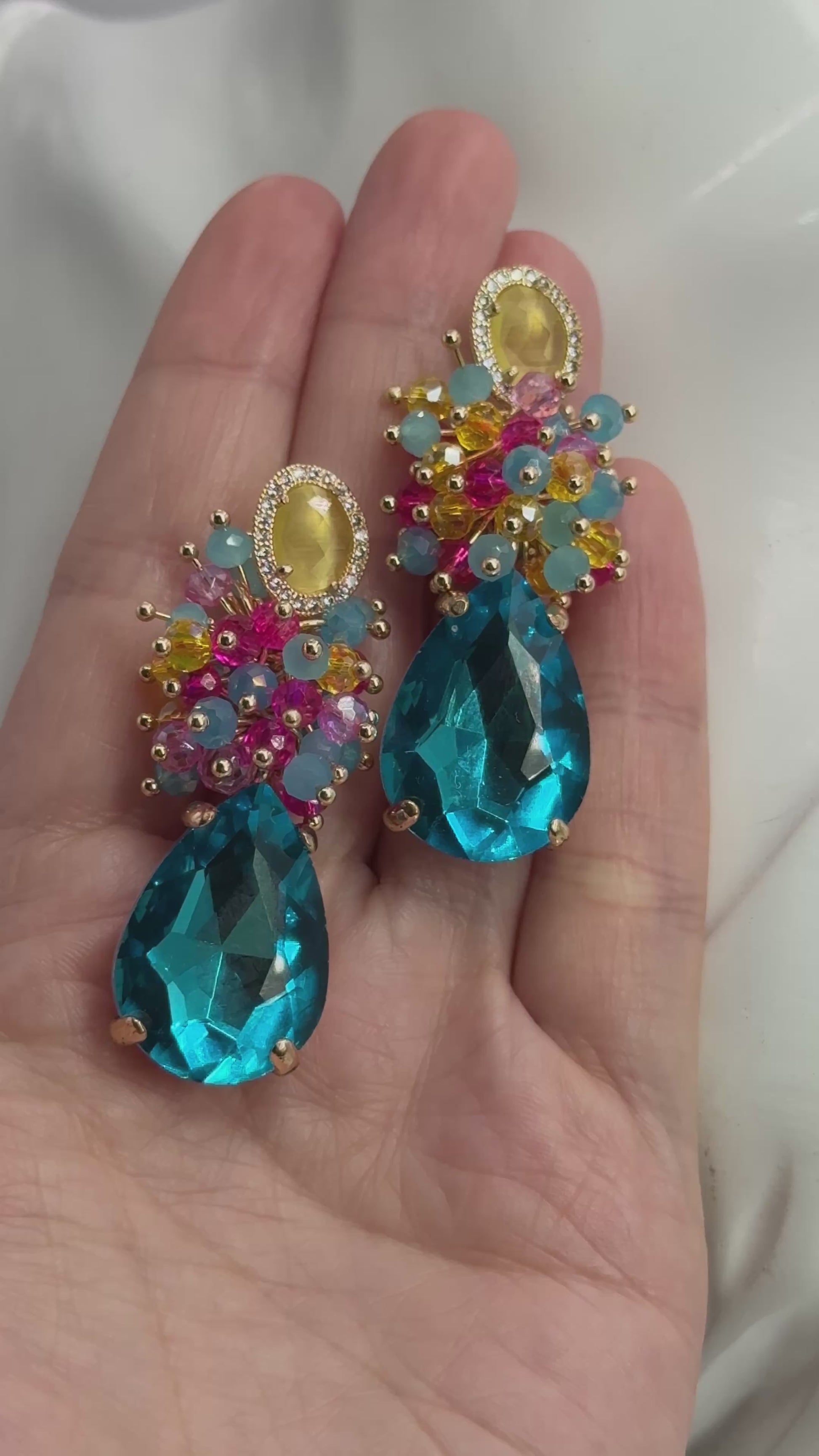 Aros Bora Bora Calipso Fucsia y Amarillo