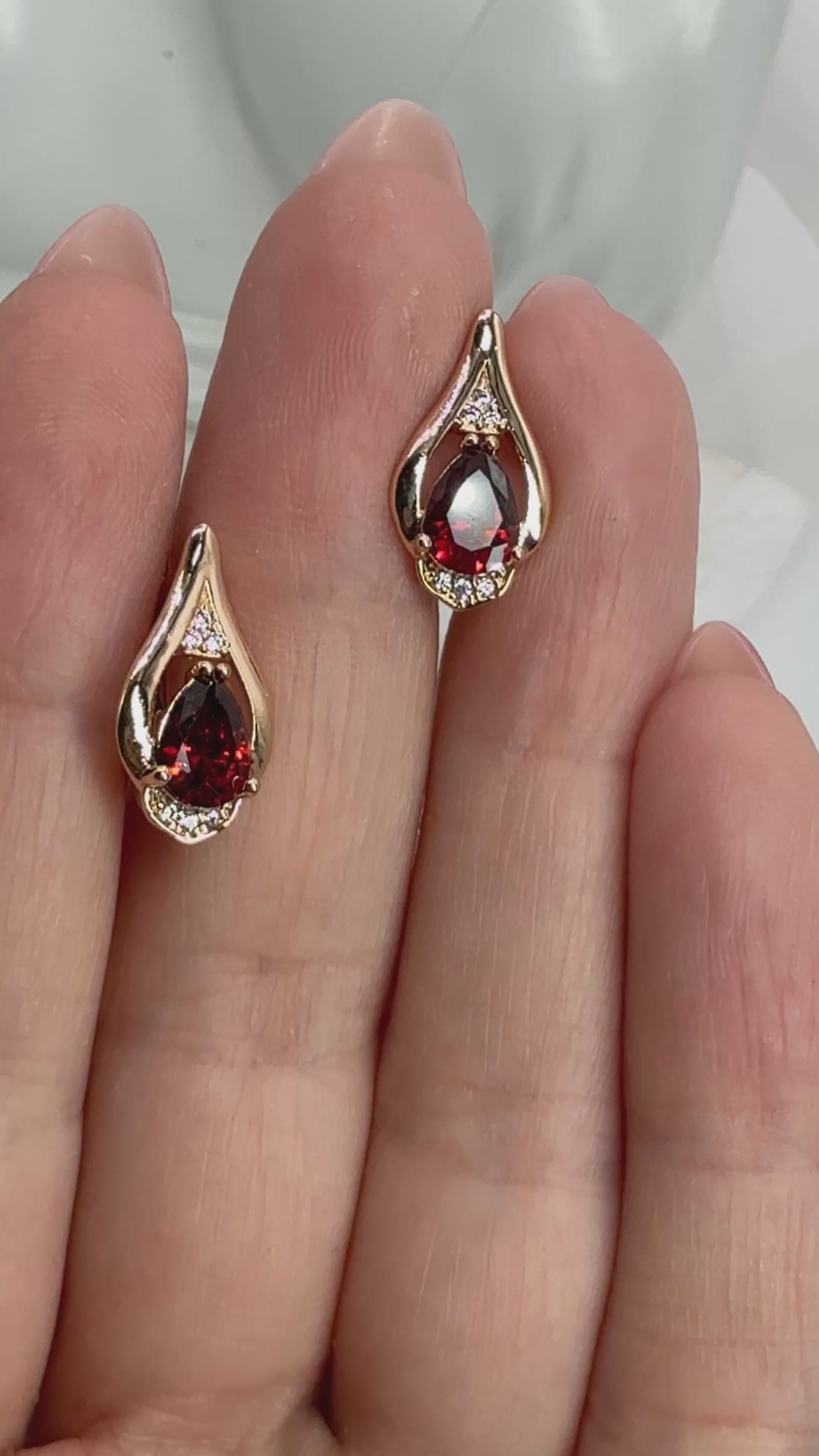 Aros bañados en oro 18K y circon - Petite Goutte