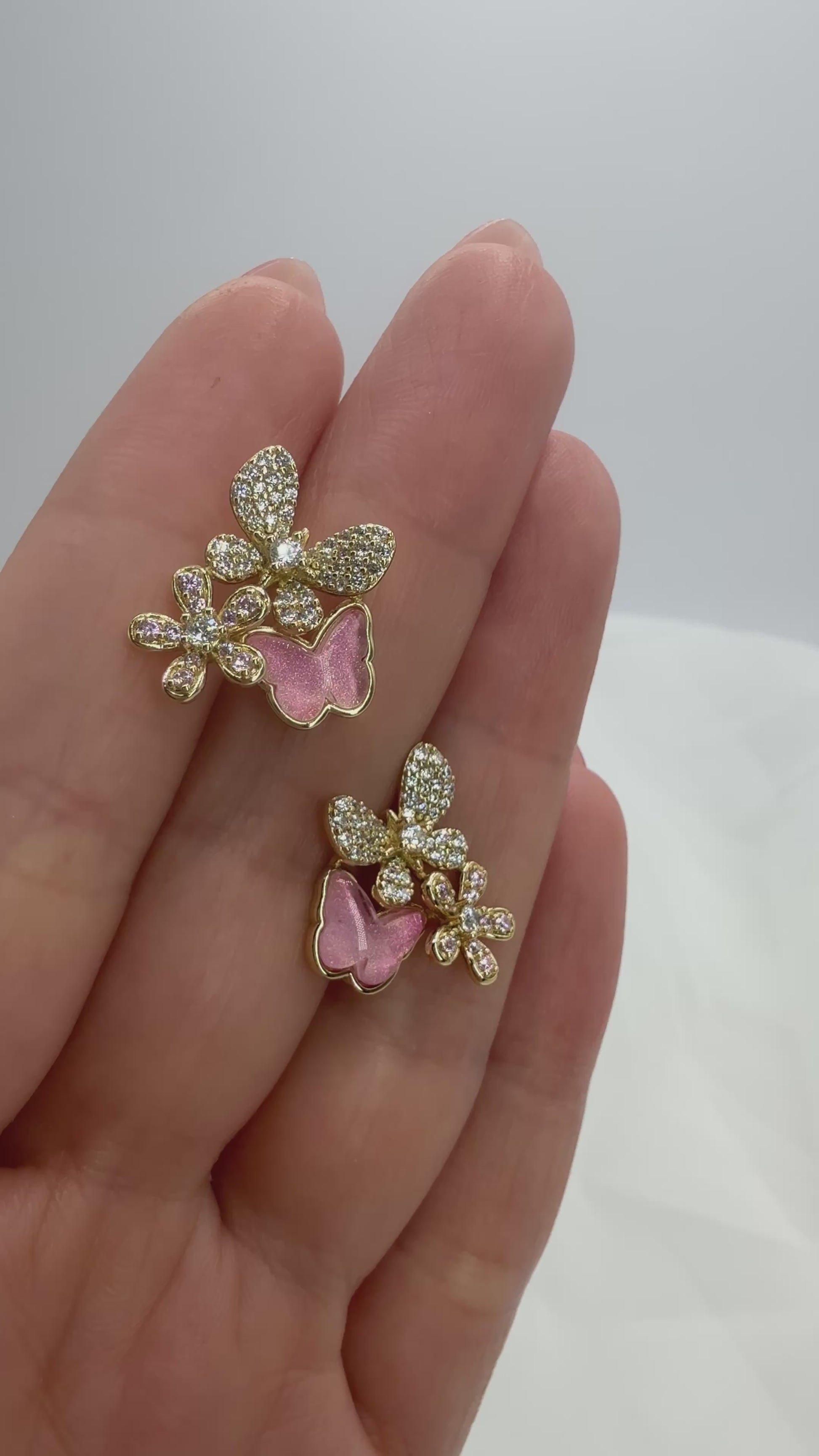 Aros bañados en oro 18K - Butterfly Garden