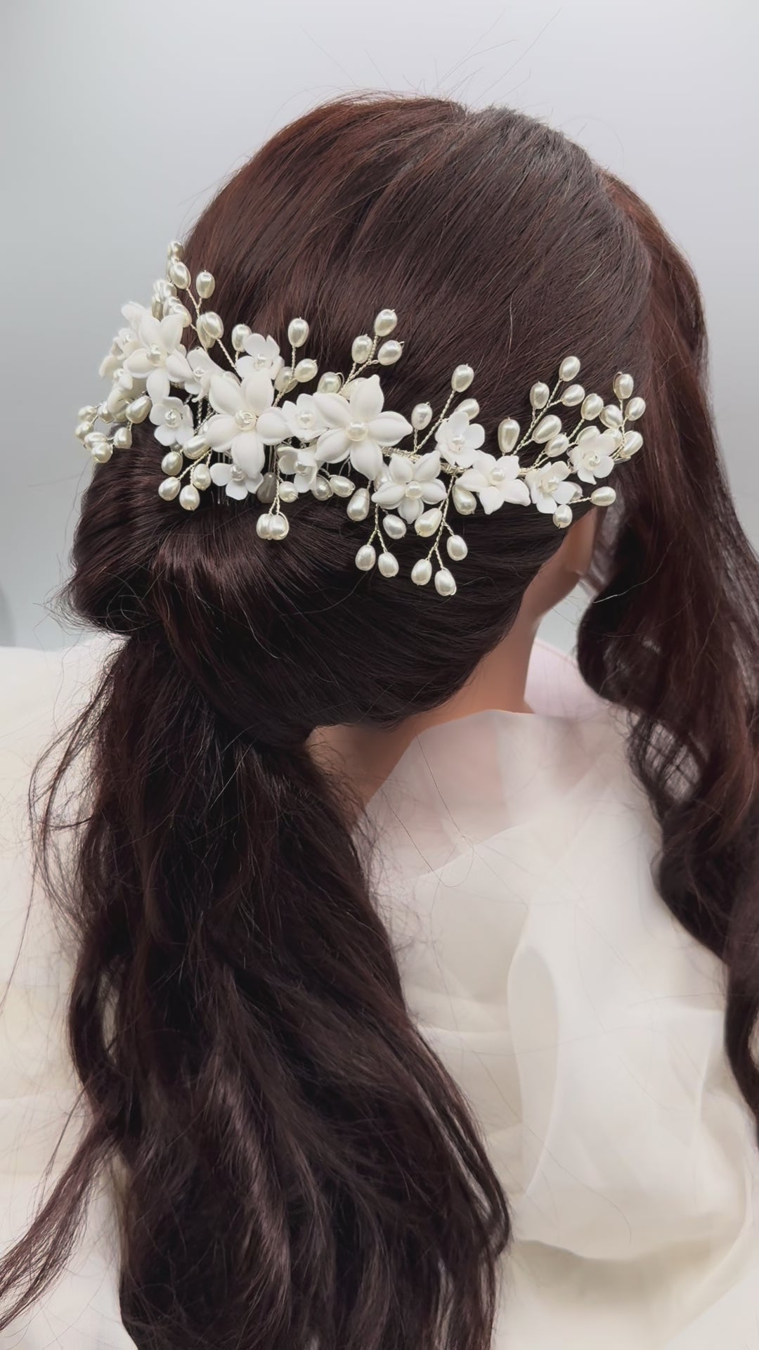 Tocado Novia Flores de Porcelana - Isabella