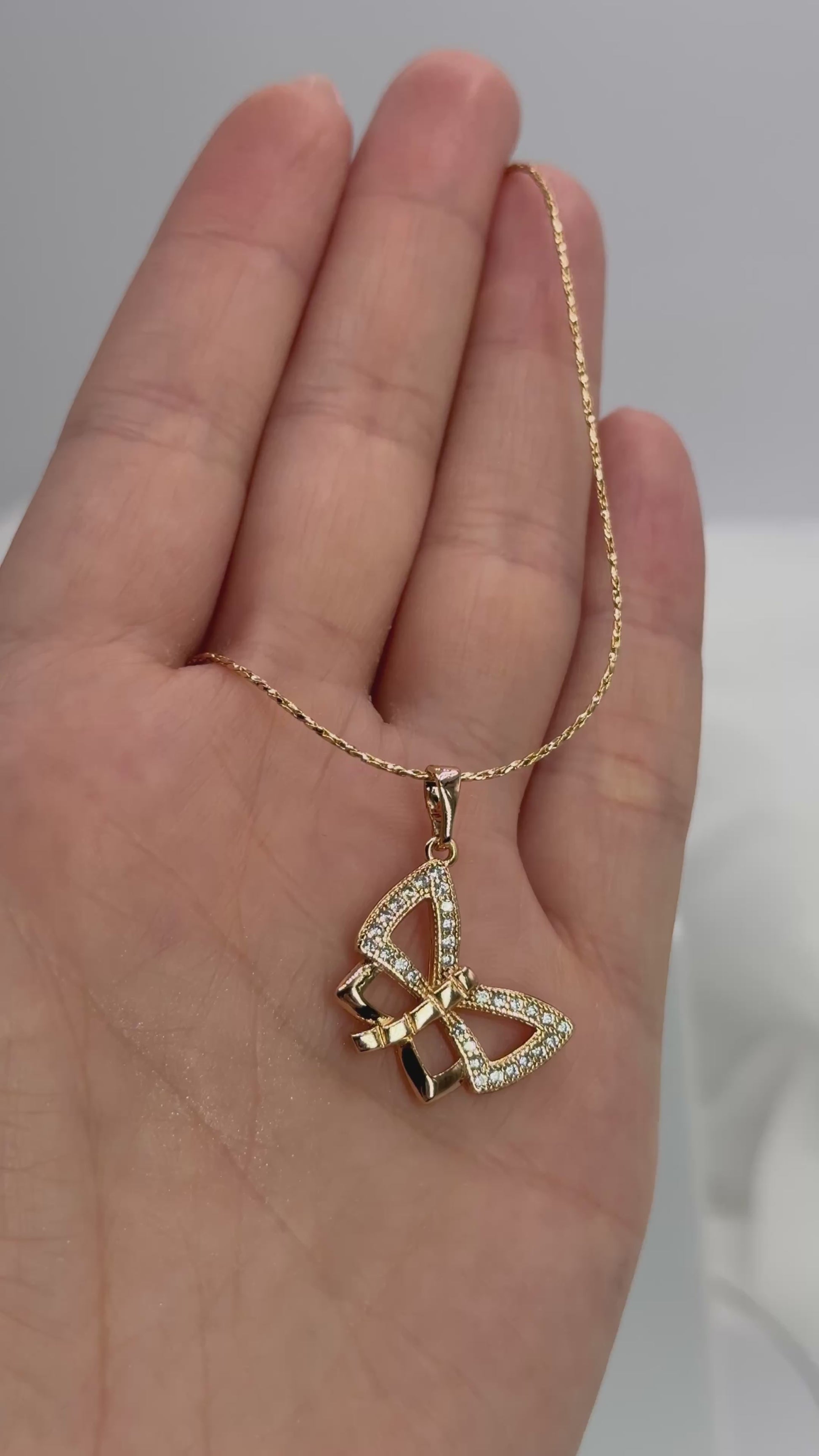 Conjunto de Aros y Collar bañados en oro 18k - Butterfly