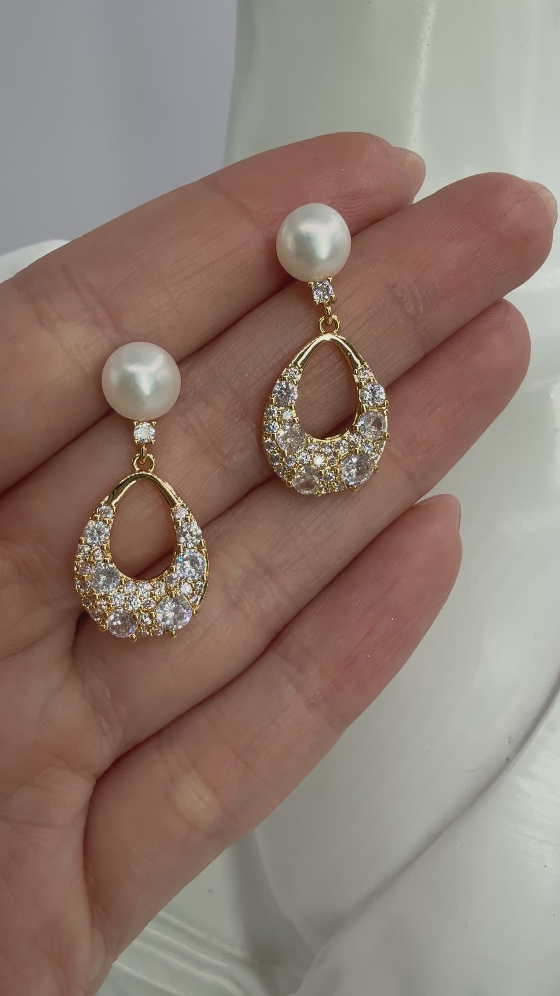 Aros Perla y Gota Calada de Circones